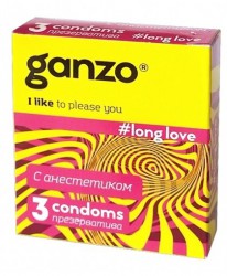Презервативы Ganzo лонг лав с анестетиком 3 шт.